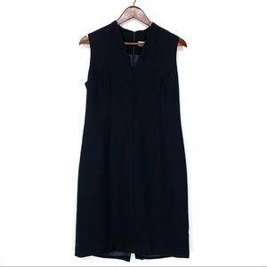 Vintage Nine West Solid Black Sleeveless Dress Career Modest Neutral Minimalist